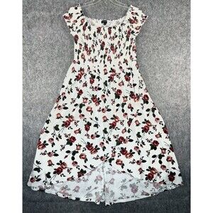 J for Justify Womens Floral Maxi Dress Smocked Size XL Sleeveless Asymmetrical